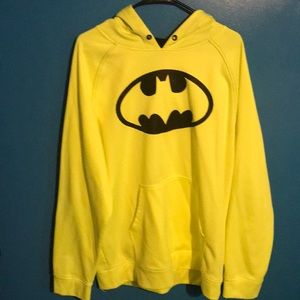 Men’s Bright Fluorescent Yellow Batman Hoodie.